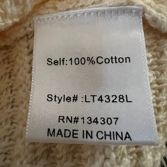 NWOT Line & Dot Cream Cropped Sweater Vest in Cotton Knit Size S - Picture 8 of 8
